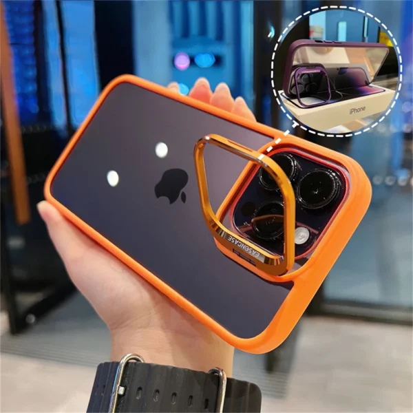 Lens Metal Ring Protector Stand Phone Case For IPhone Camera Glass Lens - Image 7
